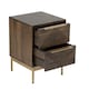 image 2 of Zaine Carving 2 Drawer Bedside Table - Mango Wood - L38 x W38 x H54 cm - Dark Finish