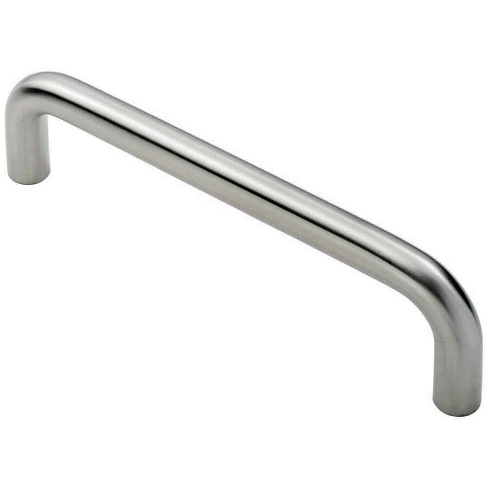 Loops Round D Bar Pull Handle 244 19mm 225mm Fixing Centres Satin Steel in Metallics