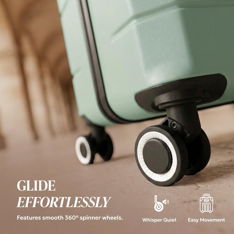 image 1 of Lugg Jetset Lightweight ABS Hard Shell Cabin Suitcase with 4 Spinner Wheels (45x33x20 cm)