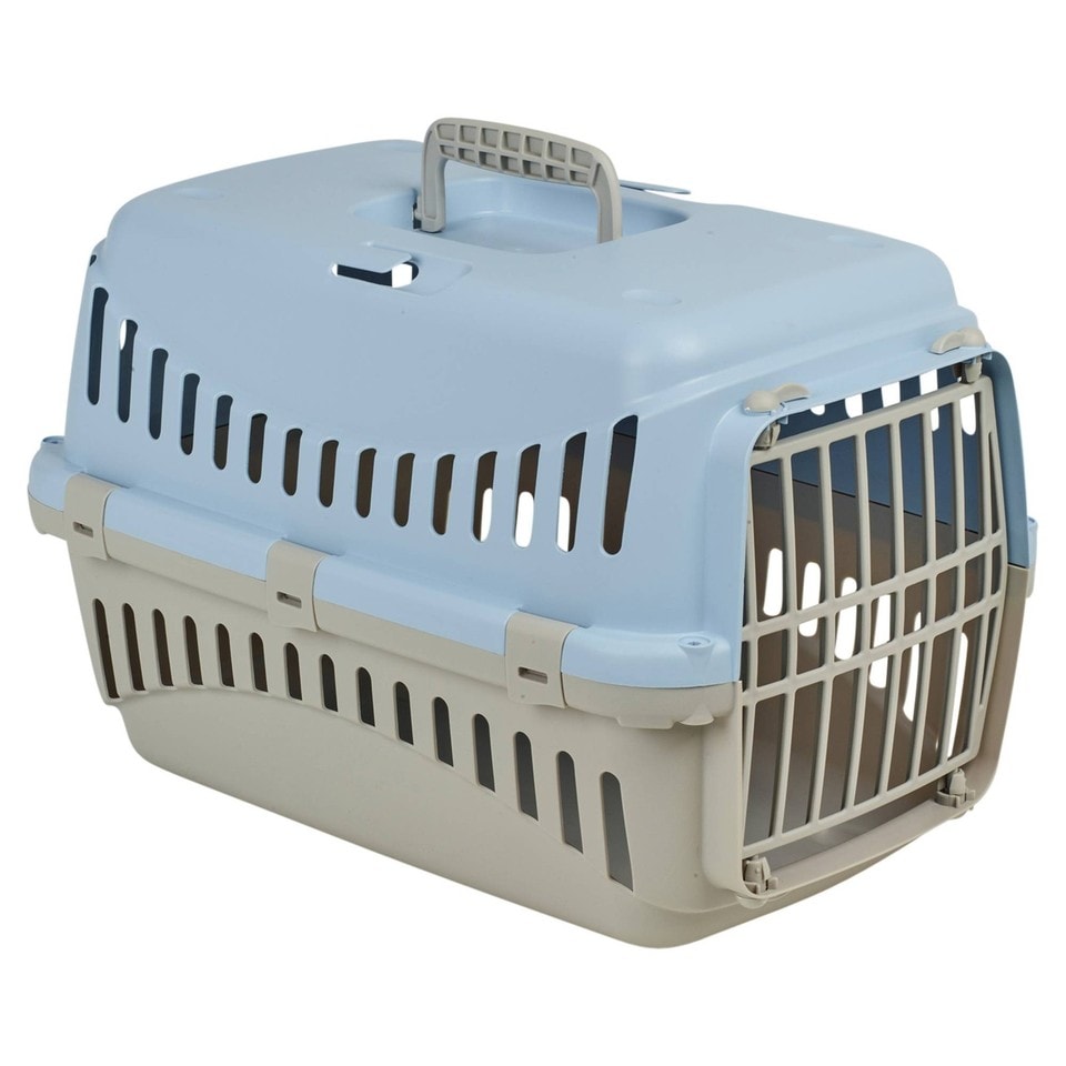 image 1 of Transportini Pet Carrier Travel Crate Cat Dog Cage Portable Box Pastel | Blue | Pastel Blue | Medium | 1