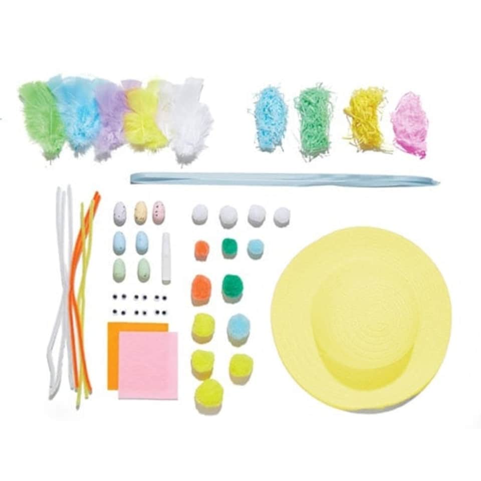 image 1 of Yellow Easter Spring Bonnet DIY Craft Kit