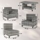 image 3 of Outsunny 6 Pieces Rattan Garden Furniture Set, 5 Seater Wicker Outdoor Furniture Set with 2 Armchairs, Steel Frame Coffee Table and Cushions for Balcony, Porch, Light Grey