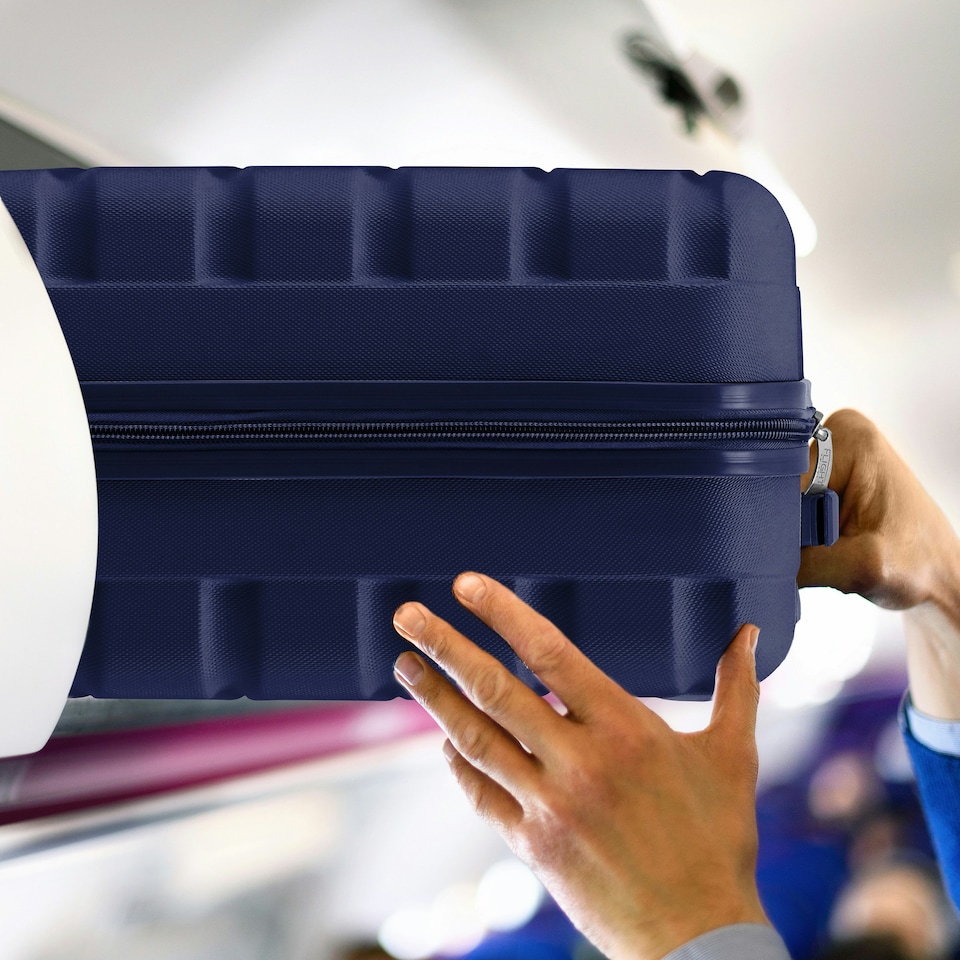 image 1 of 55x35x20cm Carry On Cabin Hard Shell Suitcase - 100+ Airlines Approved Including EasyJet (Paid), British Airways, Ryanair (Priority), TUI | Multi | Cabin Bag