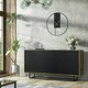 image 6 of Sideboard 140cm Industrial Oak with Black Fronts and Metal Base Multi