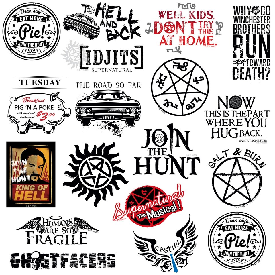 image 1 of Supernatural Deluxe Assorted Designs Stickers (Pack of 100) - Multicoloured - One Size