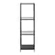 image 2 of Seaford Narrow Black Metal Bookcase with 3 Glass Shelves