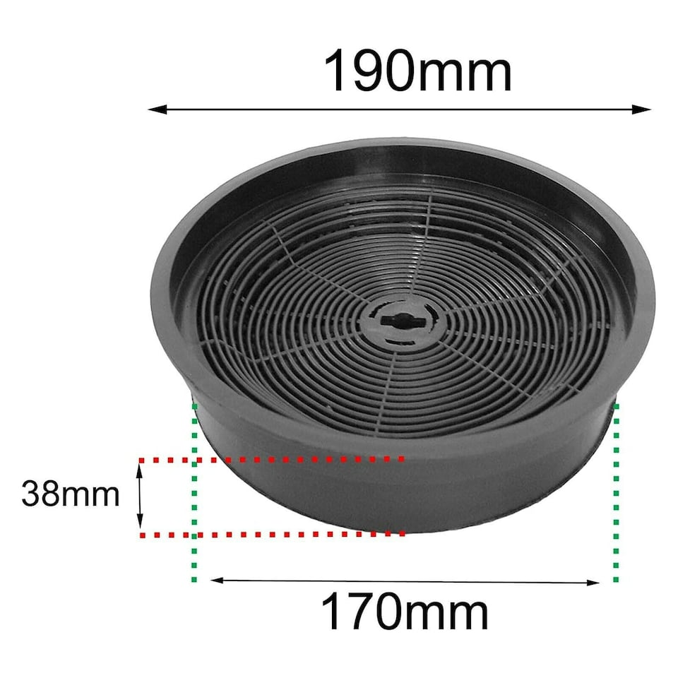 image 1 of SPARES2GO Carbon Charcoal Filter for Belling Cooker Hood CARBFILT1 x 2
