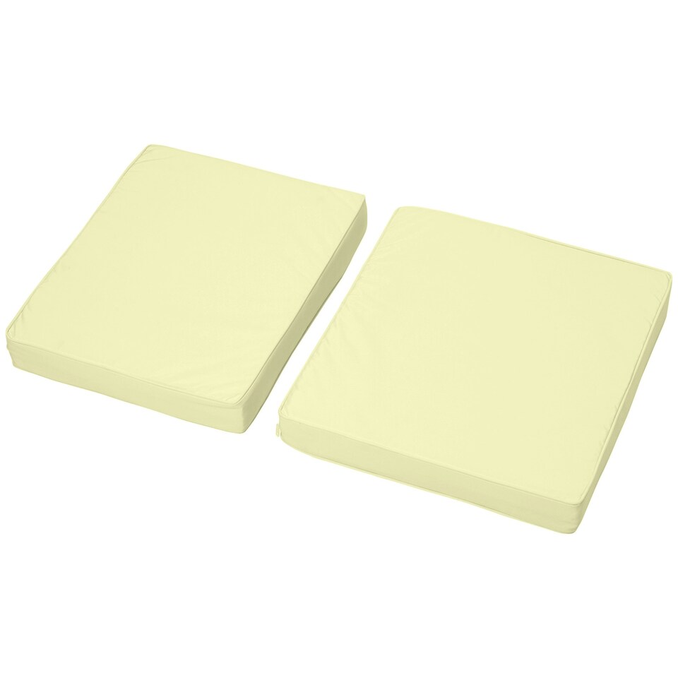 image 1 of Outsunny Outdoor Seat and Back Cushion Set Replacement Cushions, Cream White
