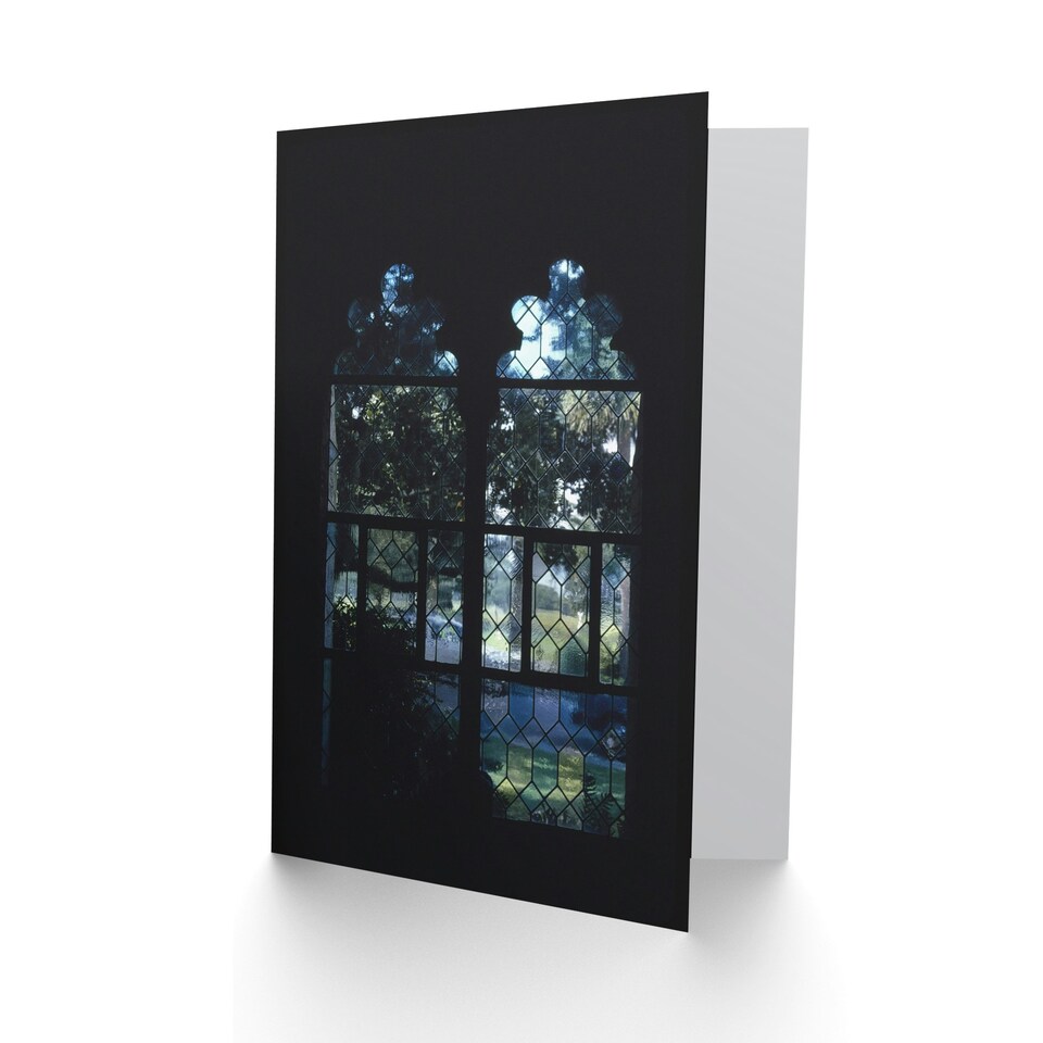 image 1 of John Margolies Art Card Cloister Hotel Stained Glass Window