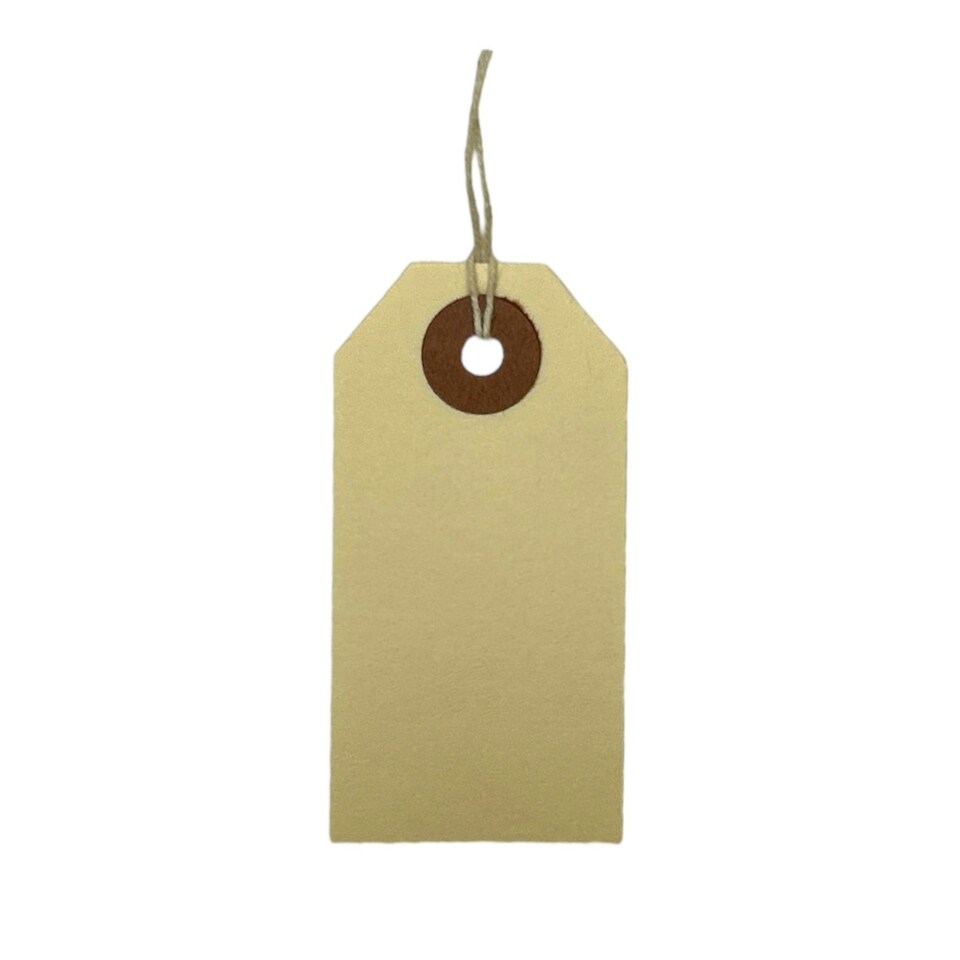 image 1 of Box of 1000 70mm x 35mm Ivory Strung Tags