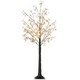 image 1 of HOMCOM 5ft Artificial Tree with Warm White LED Lights, Baby Breath Flowers