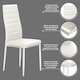 image 5 of Dining Chairs Set of 6 White Leather Kitchen Chairs White