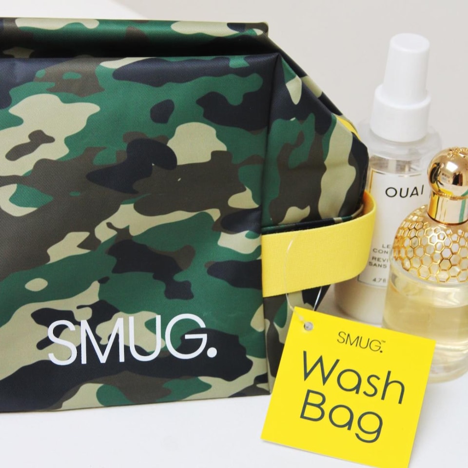 image 1 of SMUG Wash Bag - Green Camo Print