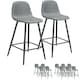 image 8 of Bar Stool Willow with backrest, upholstery and woven cover - Set of 2 Grey | Dark Grey/Black