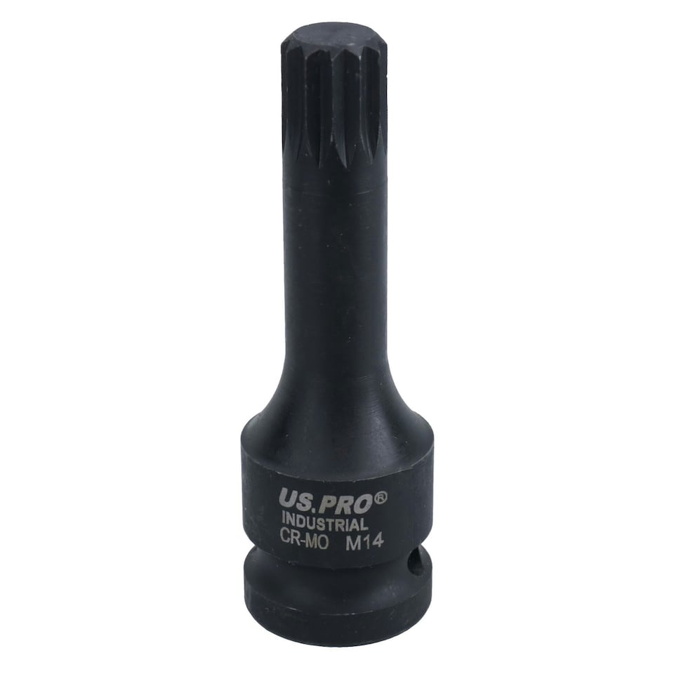 image 1 of M14 Male Spline Deep Impact Impacted Socket 1/2in Drive Total Length 78mm