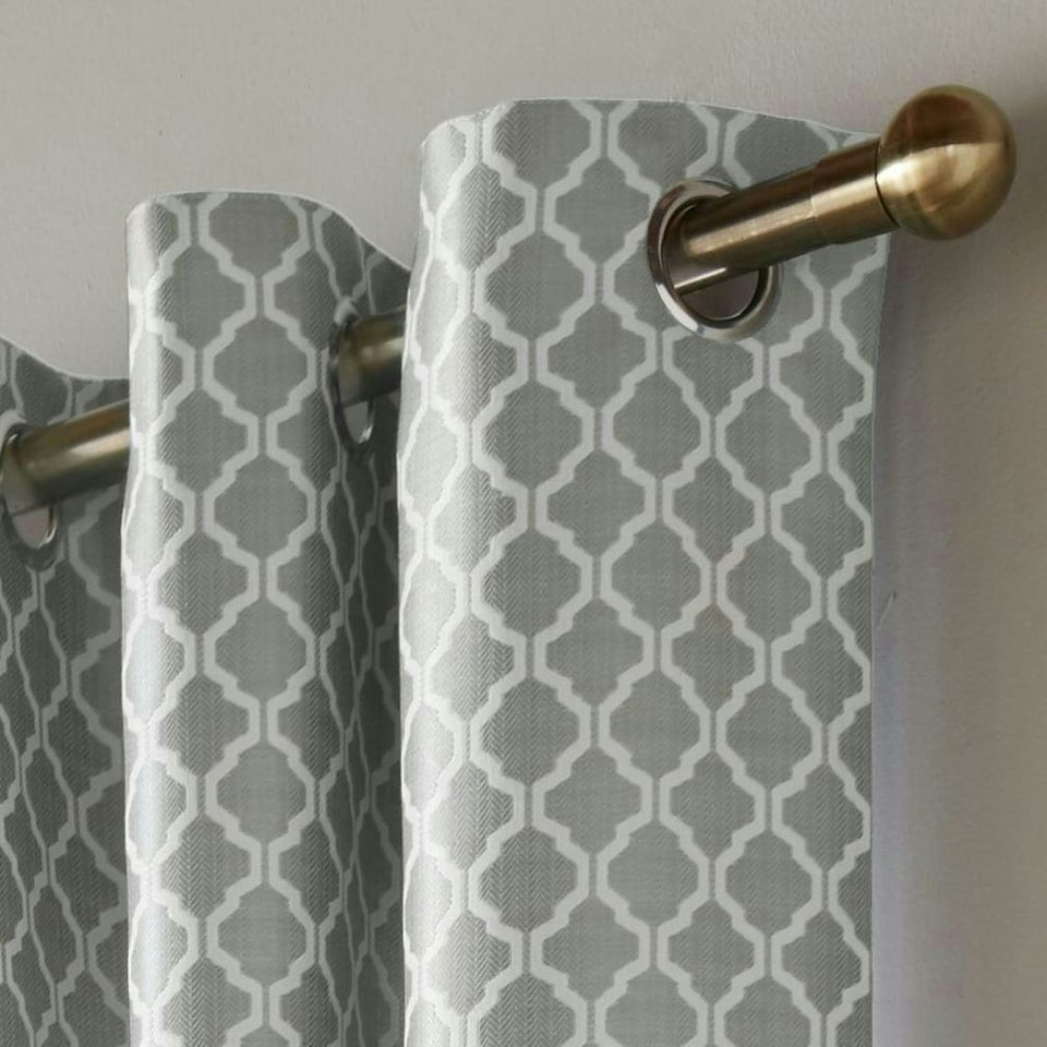 image 1 of Wold Ring Top Lined Curtains - 168cm x 183cm - Silver