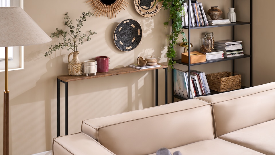 image 1 of SoBuy FSB19-N,Industrial Slim Console Table | Brown | Natural | 1
