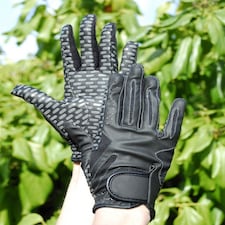 Rhinegold Silicone Grip Horse Riding Gloves | Black | S