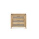 image 3 of Sleek 3 Drawer Rattan Oak Chest