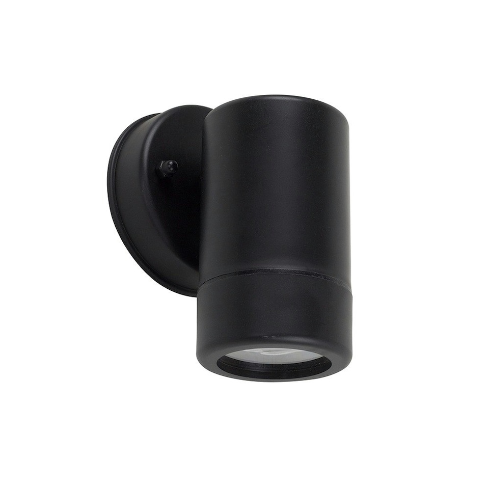 image 1 of ValueLights Mellor Matte Black Wall Light and GU10 Spotlight LED 5W Cool White 6500K Bulb Black