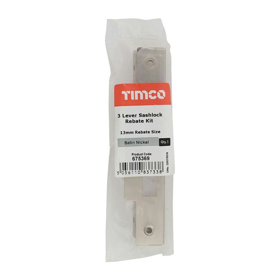 image 1 of Timco - 3 Lever Sashlock Rebate Kit - Satin Nickel (Size 13mm - 1 Each)