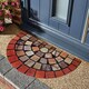 image 2 of Nicoman Rubber Elegant Red Tile Halfmoon Doormat - 75x44cm
