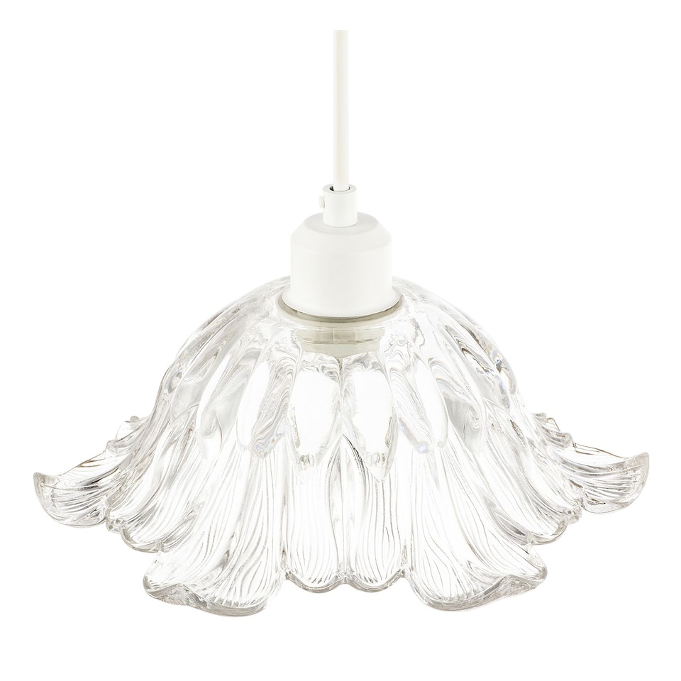 image 1 of Art Nouveau Sculptural Clear Glass Pendant Ceiling Lighting Shade