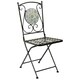 image 3 of Charles Bentley Garden Blue Mosaic 5 Piece Dining Set With Folding Chairs Patio