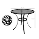 image 7 of Outsunny Cast Aluminium Bistro Table with Umbrella Hole, Black