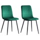 image 3 of Set of 4 Lexi Velvet Fabric Dining Chairs with Metal Legs Green by MCC