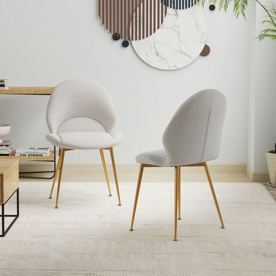 image 1 of COSTWAY Dining Chairs Set of 2 Accent Chairs Grey