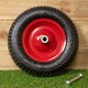 image 2 of Replacement 15" x 3.4" Pneumatic Heavy Duty Garden Wheelbarrow Wheel & Axel In Red