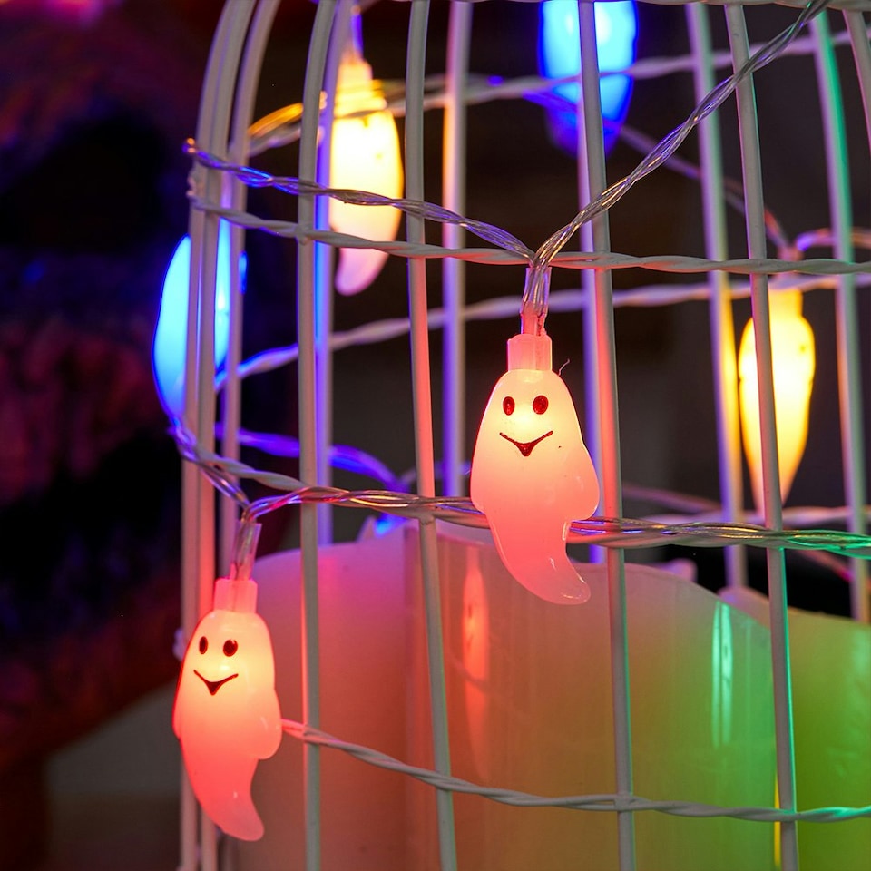 image 1 of Living and Home Halloween 20 LED Ghost String Lights for Decoration