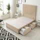image 1 of Sunburst Divan Bed with 2 Drawers & 54'' Floor Standing Headboard Plush Velvet | Brown | Beige