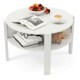 image 1 of COSTWAY 2-Tier Round Coffee Table Tea Cocktail Table White White