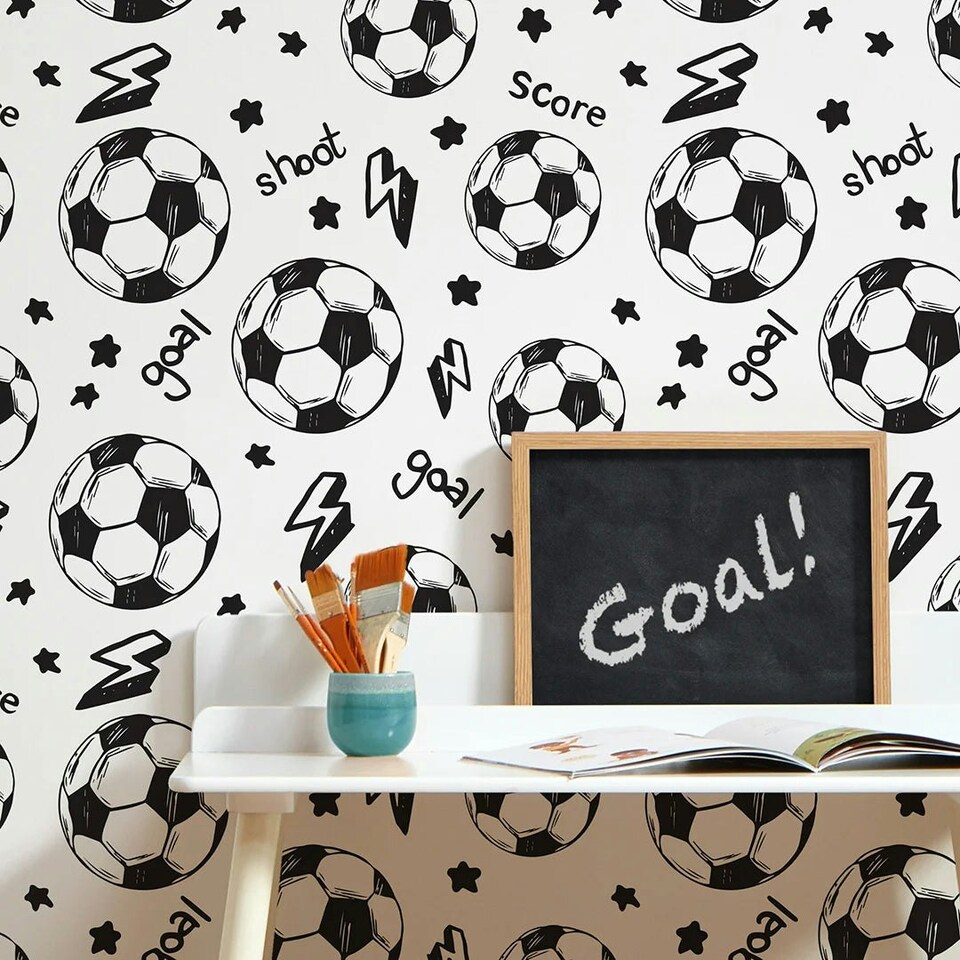 image 1 of Goal! Wallpaper in Monochrome Multi