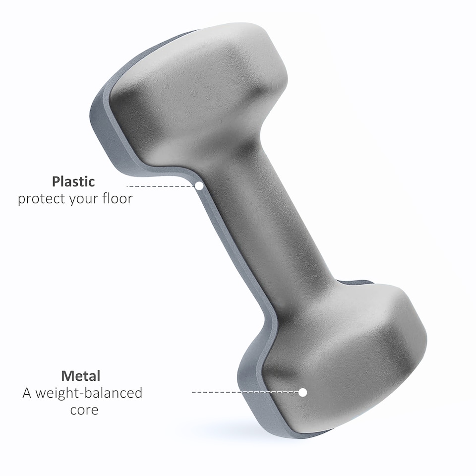 image 1 of SPORTNOW Dumbbells Set with Storage Rack, 2 x 1kg, 2 x 2kg, 2 x 3kg, Green