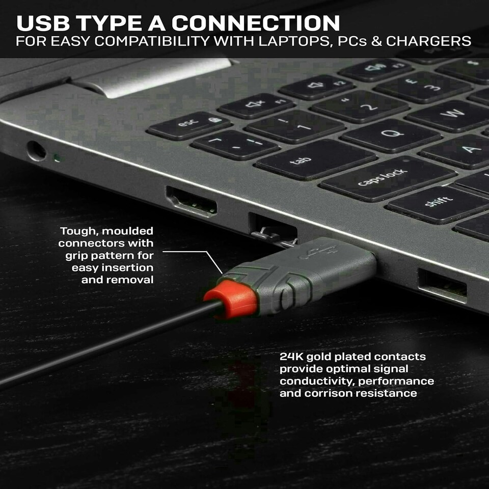 image 1 of 3m USB 2.0 Type A to Mini-B Cable, Anthra Line