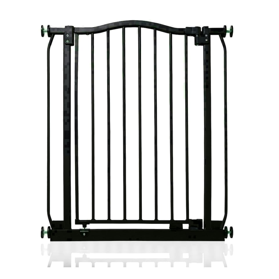 image 1 of Safetots Curved Top Safety Gate, 71cm - 80cm, Matt Black, Pressure Fit Stair Gate