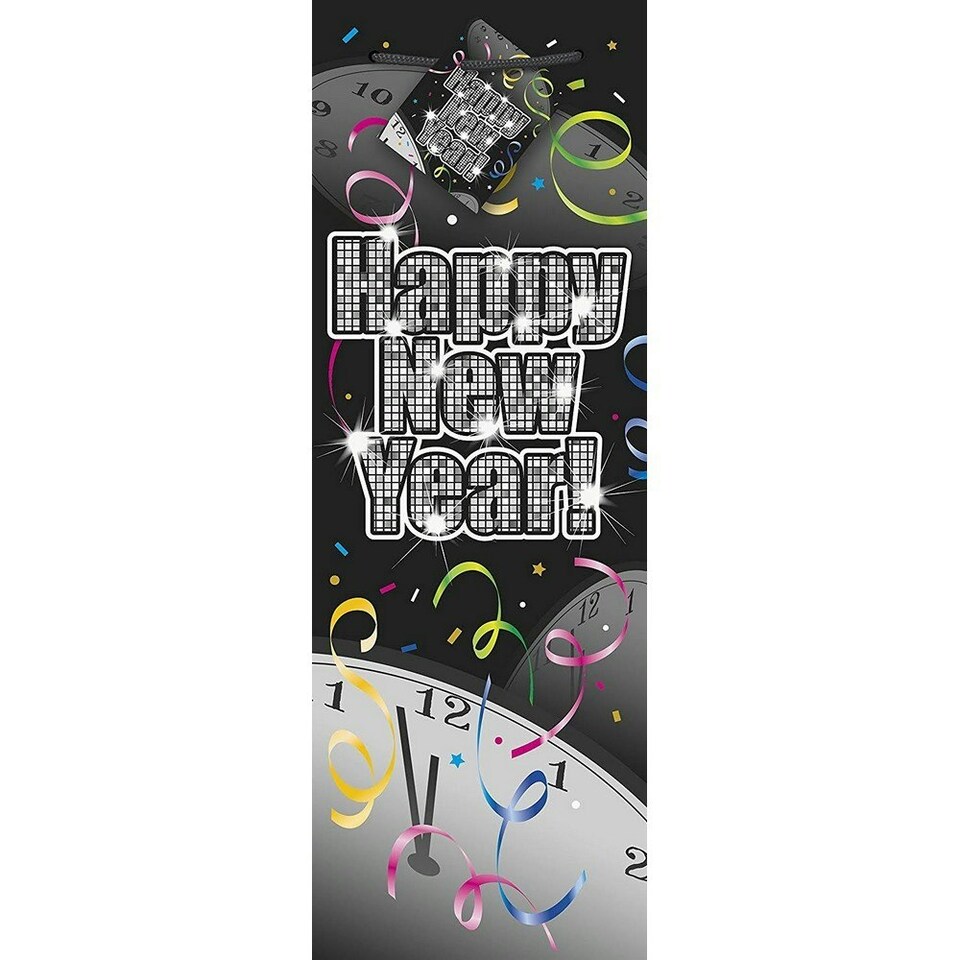 Unique Party Countdown To New Years Wine Bag - Black - One Size
