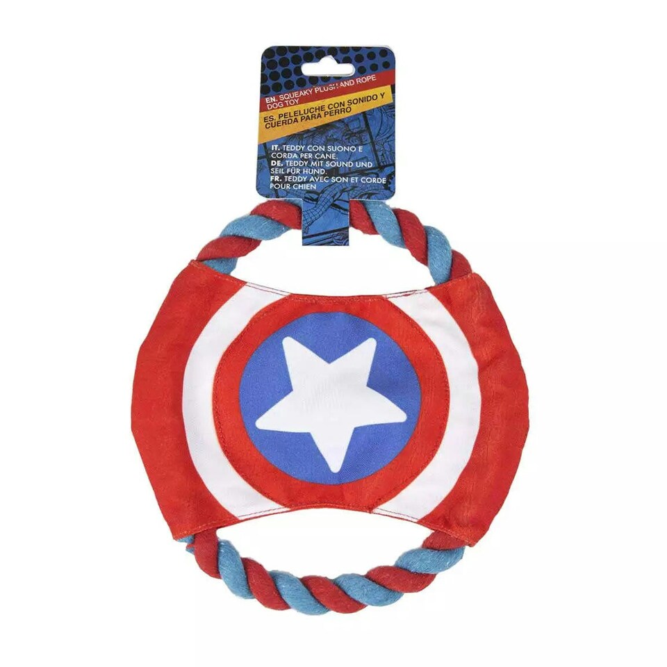 image 1 of Marvel Captain America Rope Frisbee Dog Toy