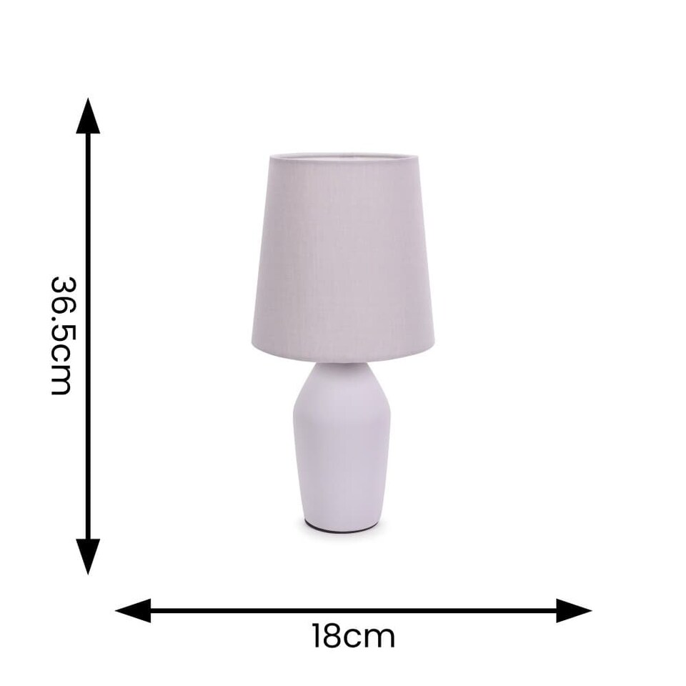 image 1 of ValueLights Arlo Lilac Ceramic Table Lamp with Lilac Shade & Bulb | Purple