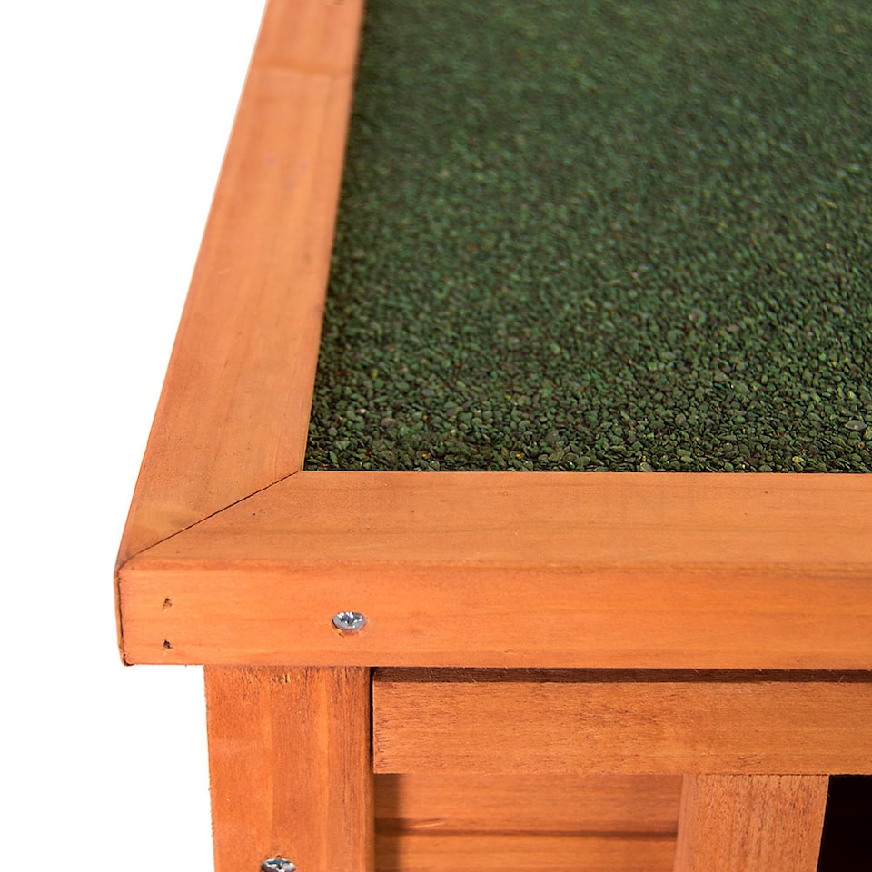 image 1 of Pet Vida Wooden Pet Hutch House Lockable Door Ramp Suitable for Indoor Outdoor Use - Pine