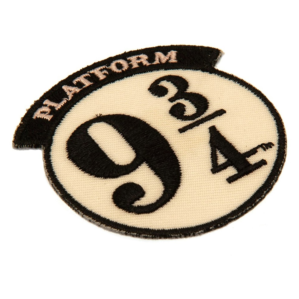 image 1 of Harry Potter Platform 9 3/4 Iron On Patch - Cream/Black - One Size