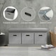 image 7 of HOMCOM Shoe Bench with 3 Fabric Baskets, Shoe Storage Bench with Seat Cushion, Shoe Cabinet for Entryway, Hallway, Living Room, Bedroom Grey