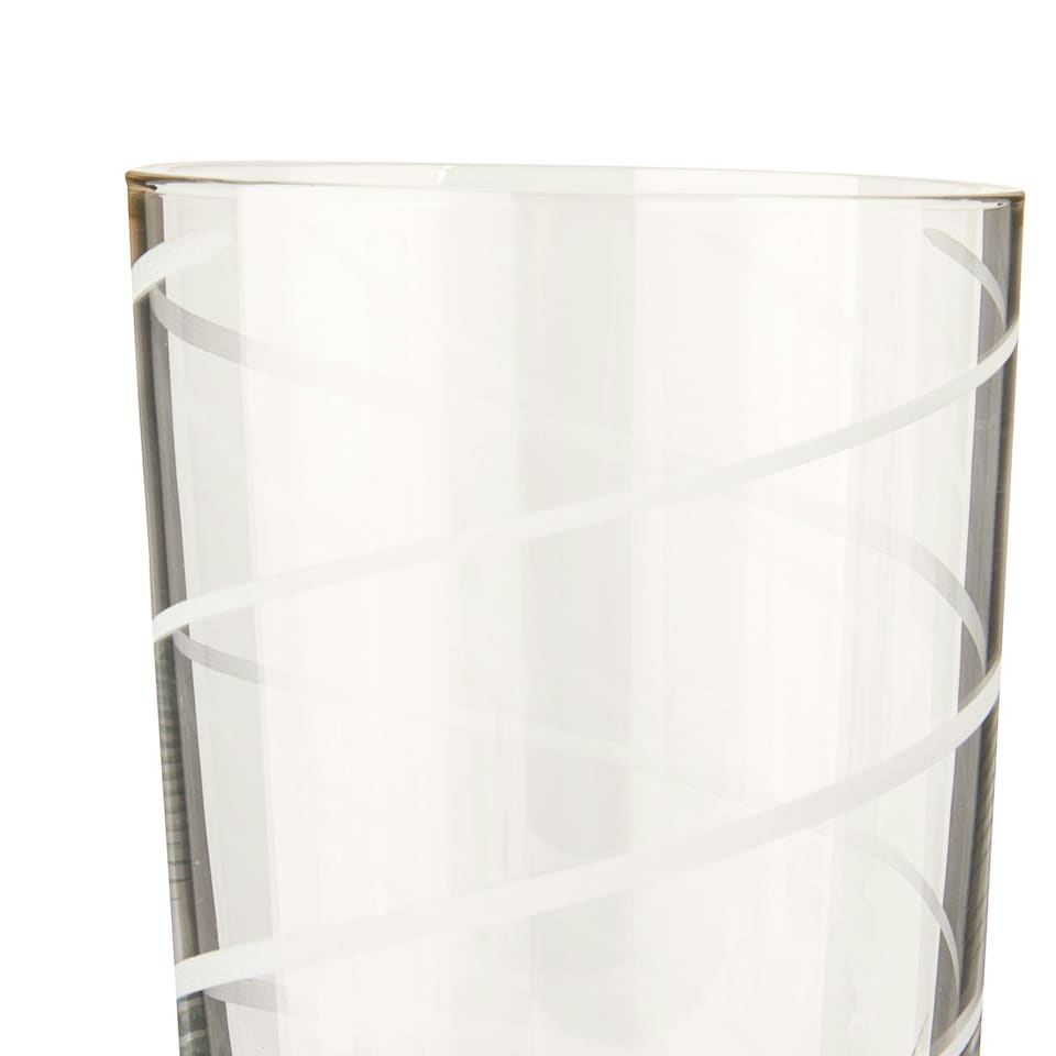 image 1 of Mikasa Highball Glass Set Clear Etched Crystal 550ml Set of 4