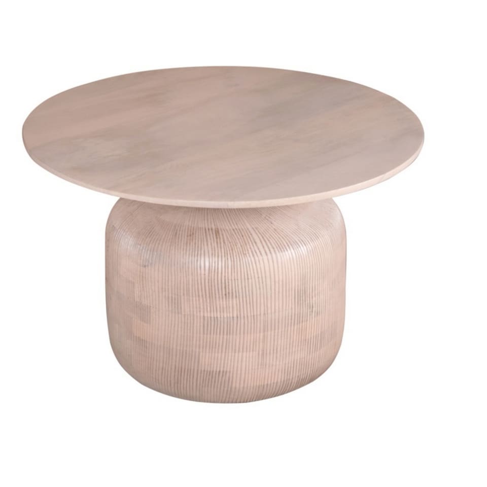 image 1 of Valencia Round Coffee Table - Cane & Mango Wood - L80 x W80 x H45 cm