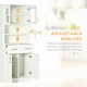 image 4 of HOMCOM Kitchen Cupboard Storage Cabinet w/ 4 Doors and Adjustable Shelves,White