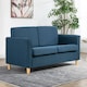 image 2 of HOMCOM 2 Seater Sofa, Compact Loveseat, Linen Upholstered Couch with Wood Legs and Armrest, Small Sofa for Living Room and Home Office Blue