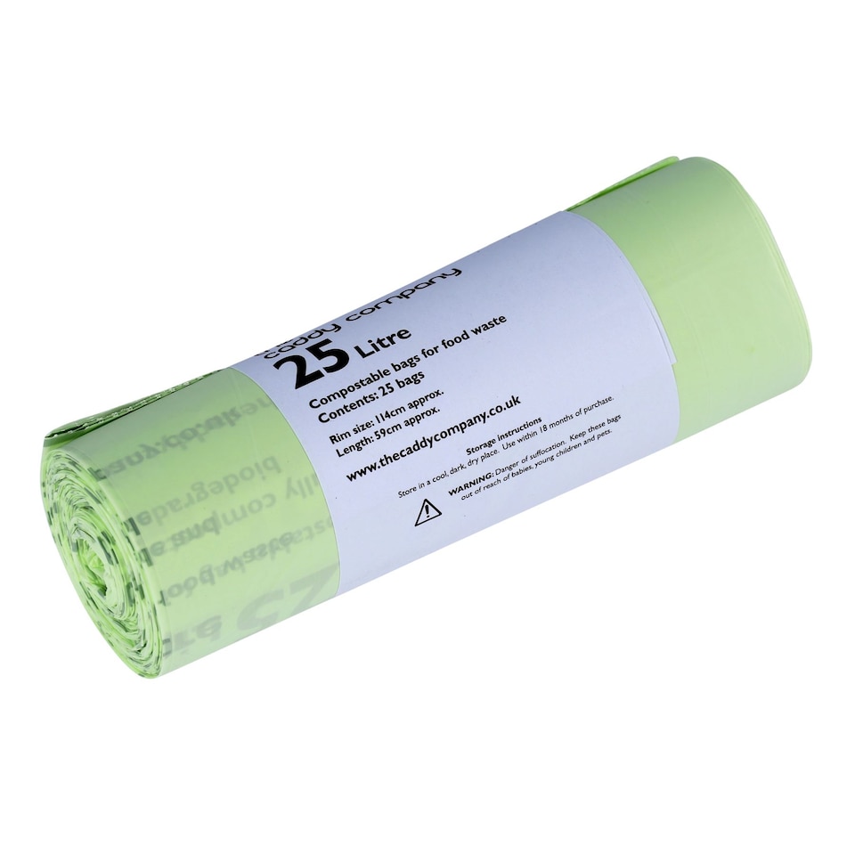image 1 of The Caddy Company 25 Litre Compostable Food Waste Bin Bags - 1 Roll
